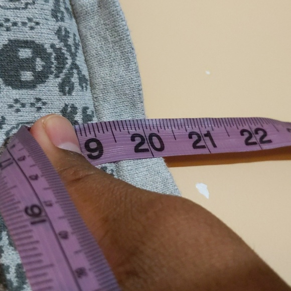 Cherokee| Gray Button Down Long Sleeve Cardigan with Dark Grey Skull Pattern - Picture 8 of 13